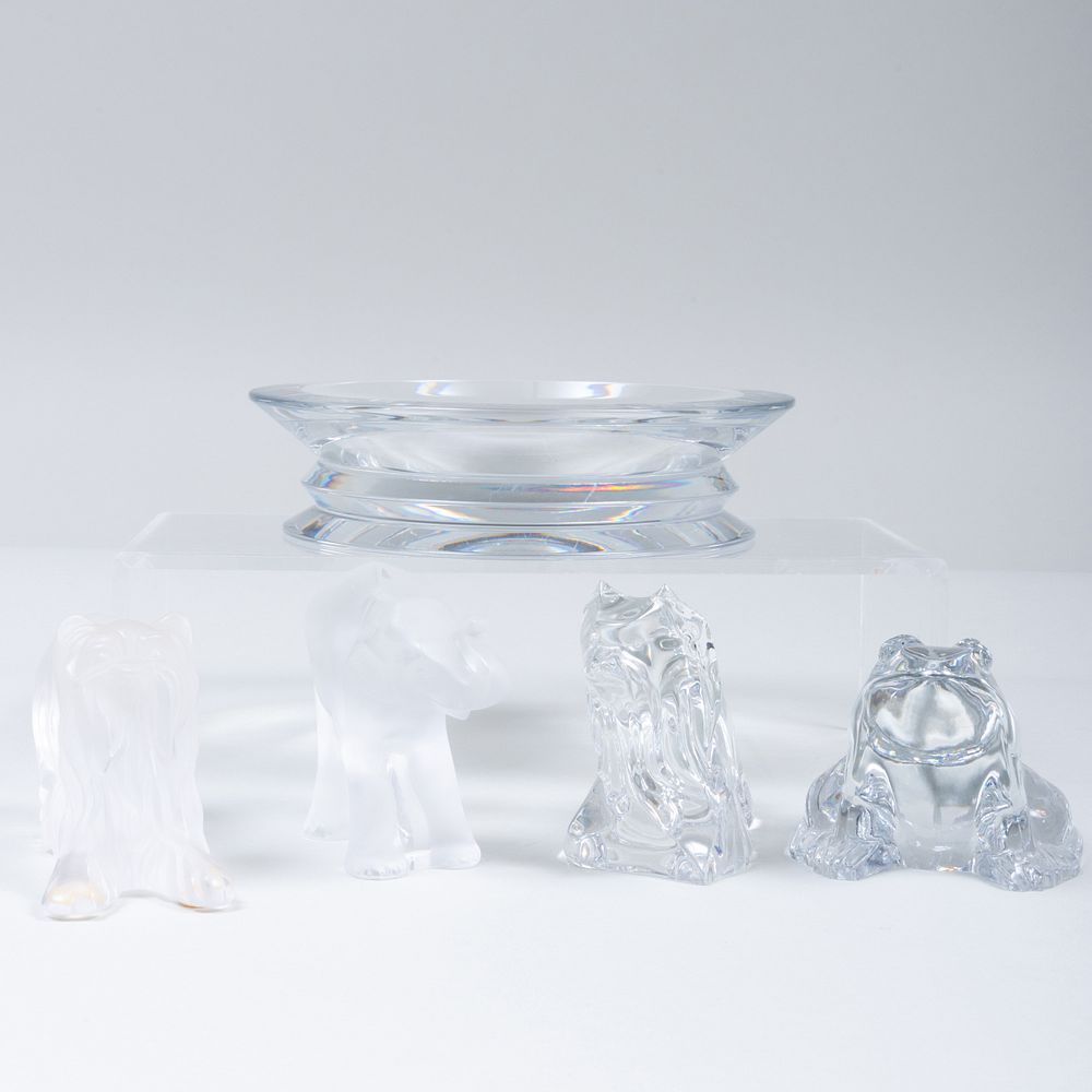 Appraisal: Group of Lalique and Baccarat Models of Animals Comprising A