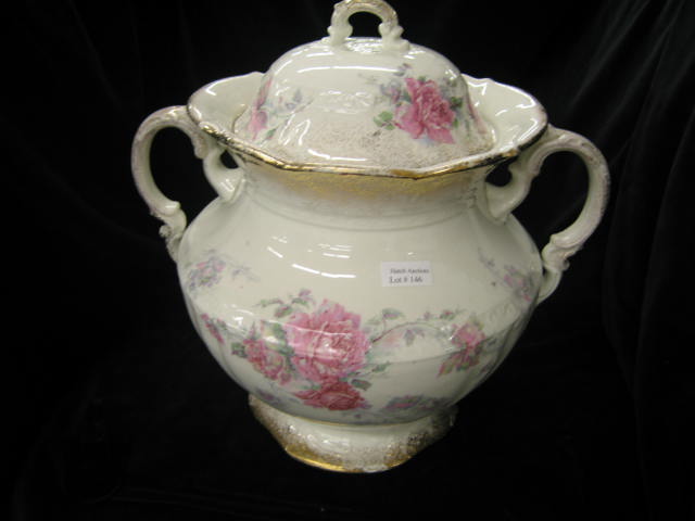 Appraisal: Victorian Ironstone Covered Jar floral