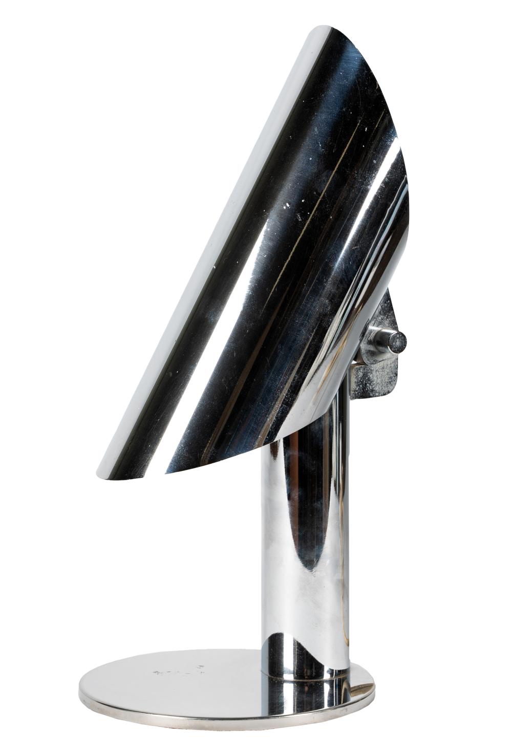 Appraisal: MODERNIST CHROMED METAL PIVOTING TABLE LAMP s in the style