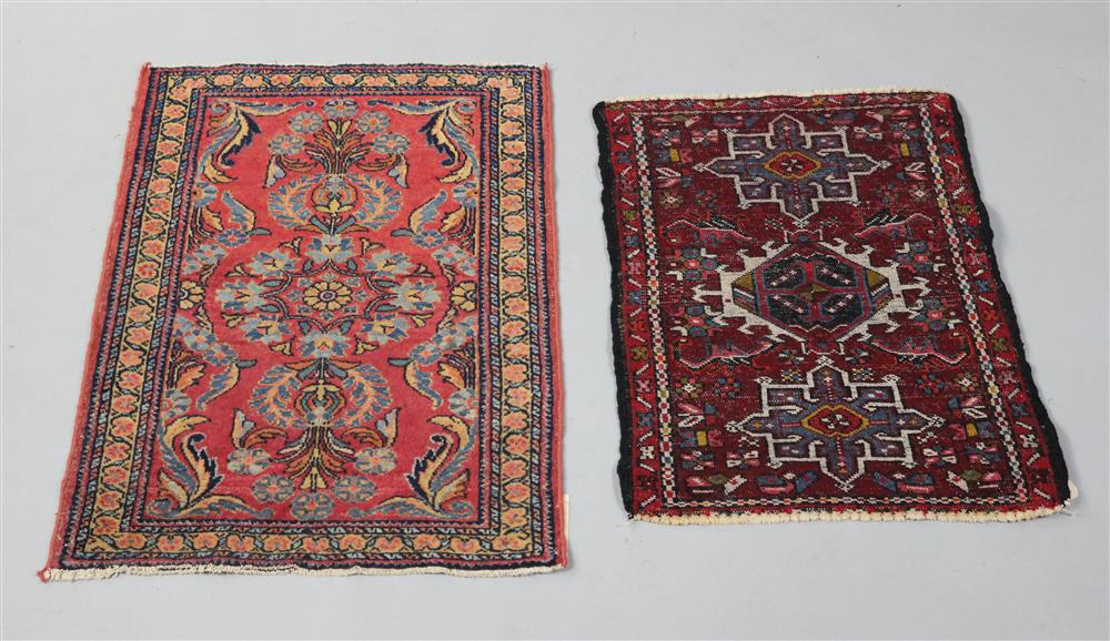 Appraisal: TWO SMALL PERSIAN ORIENTAL RUGS INCLUDING A SAROUK AND A