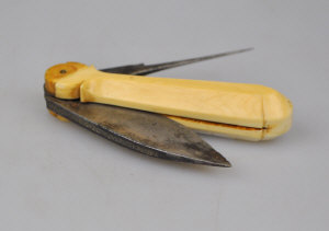 Appraisal: An ivory handled palm banana knife Southern India c 's