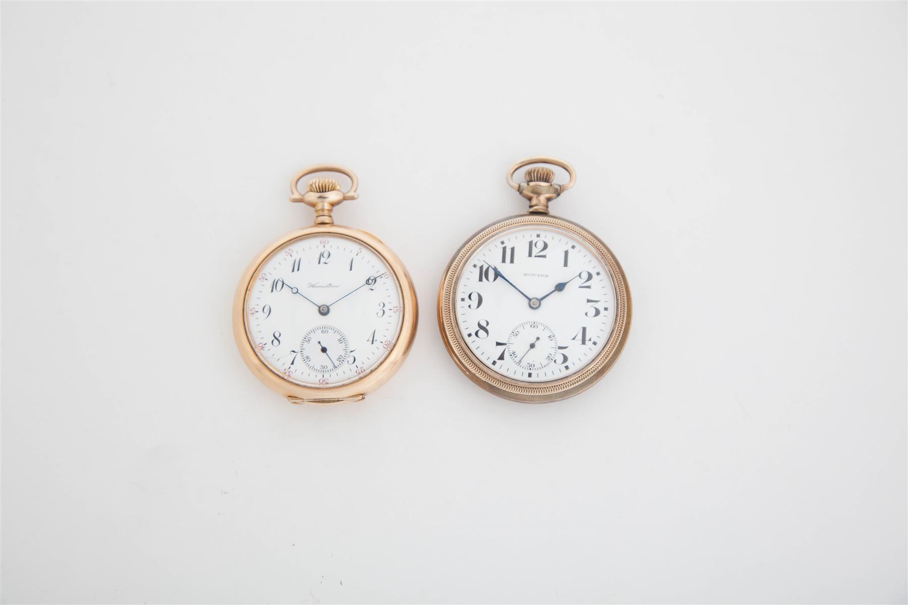 Appraisal: TWO -SIZE OPEN FACE POCKET WATCHES American st half- th