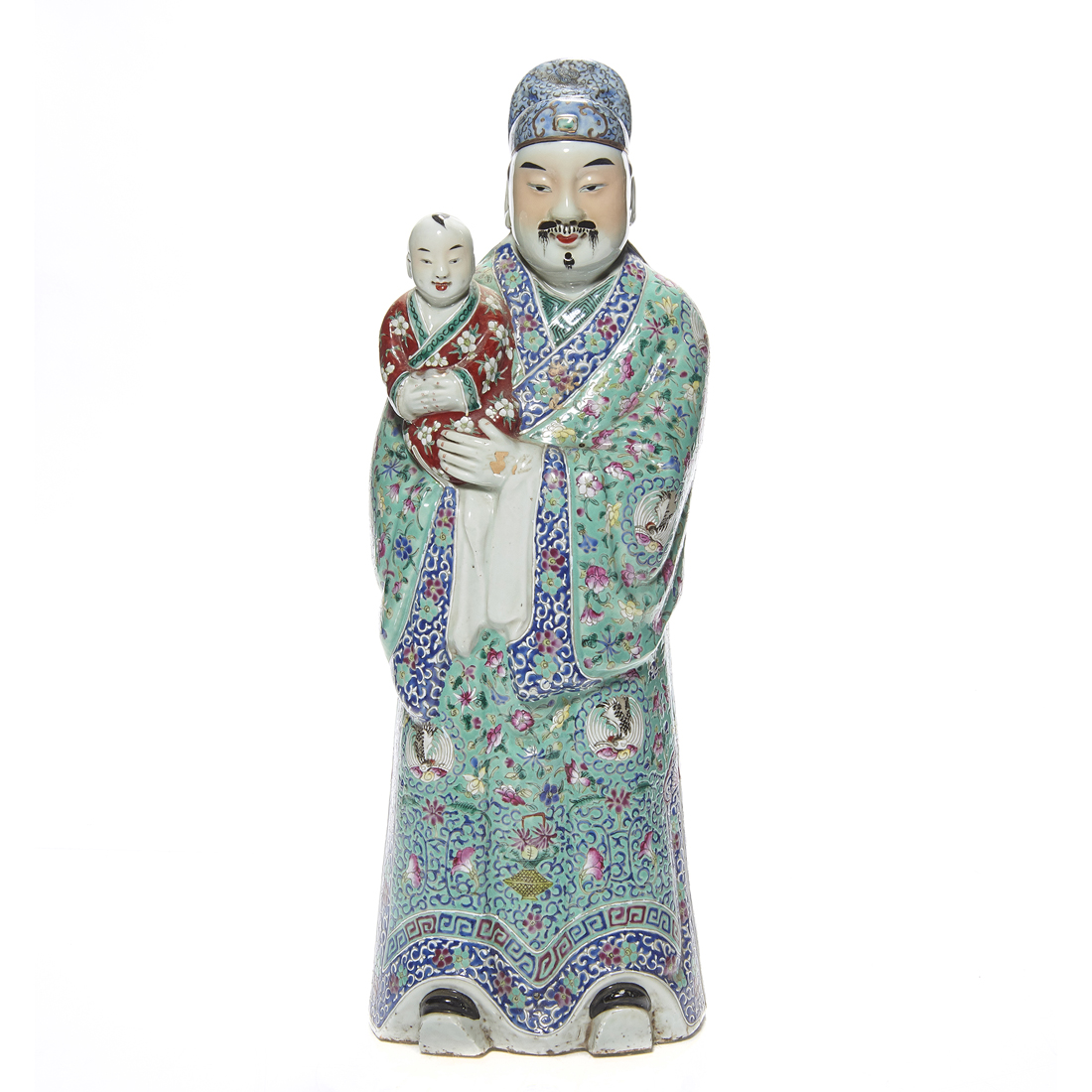 Appraisal: CHINESE FAMILLE ROSE FIGURE OF FU XING Chinese famille rose