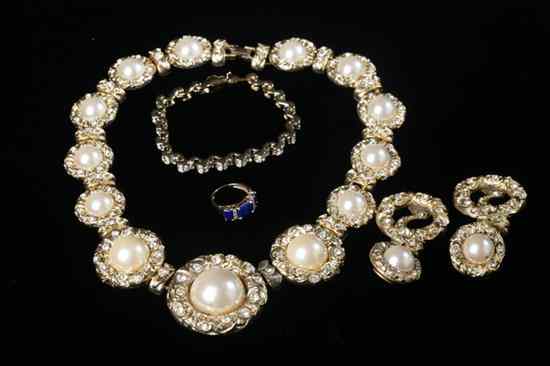 Appraisal: DAUPLAISE GOLD-TONE AND FAUX PEARL NECKLACE AND EARRINGS s Necklace