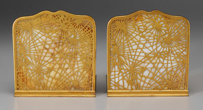 Appraisal: Pair Tiffany Bookends American early th century gilt bronze with