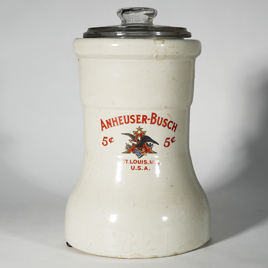 Appraisal: Anheuser-Busch Cent Stoneware Malt Fountain Syrup DispenserReference n aBrewery Anheuser