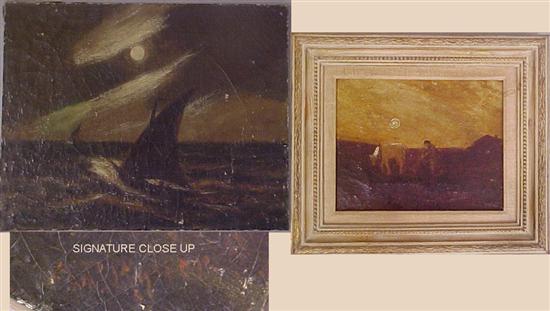 Appraisal: Two oils in the style of Albert Pinkham Ryder the