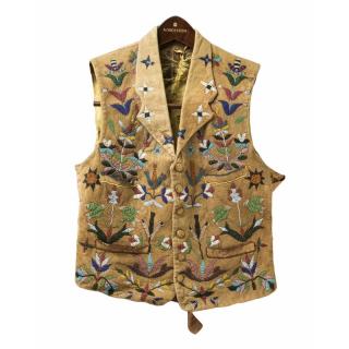 Appraisal: Native American Beaded Vest Native American beaded suede vest with