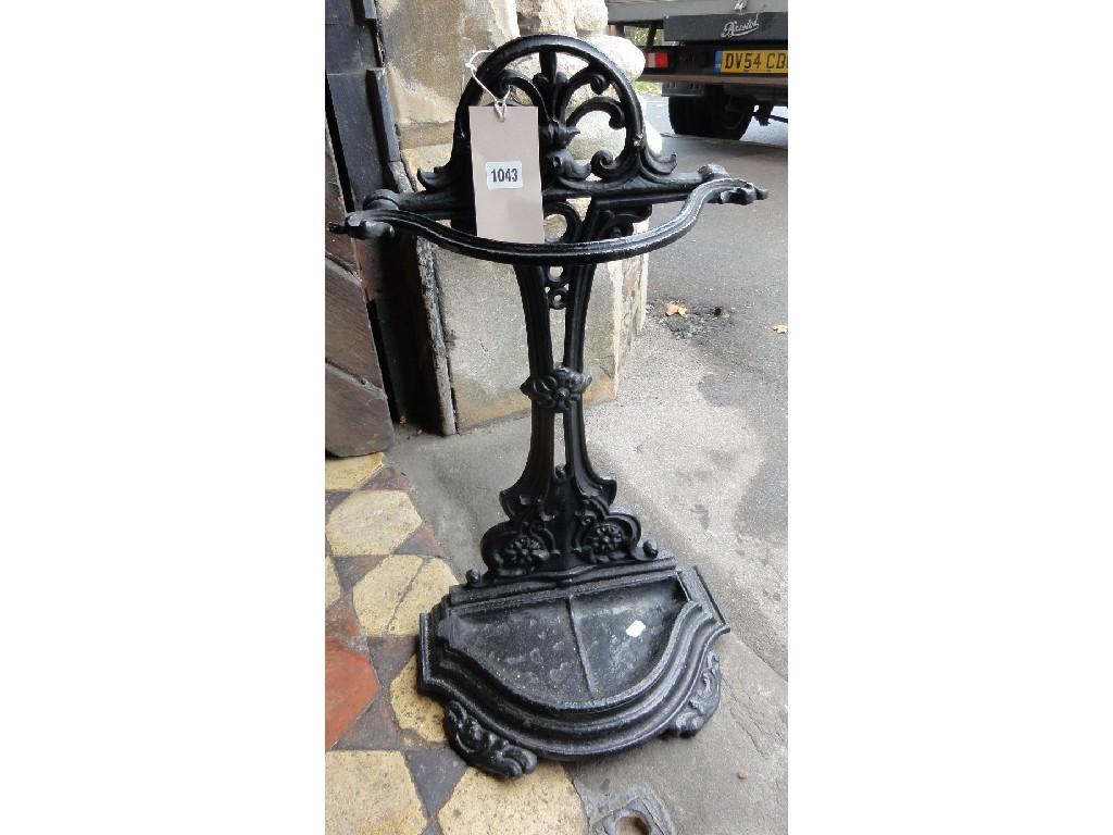 Appraisal: A Victorian cast iron umbrella stick stand with shaped outline