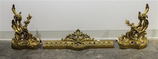 Appraisal: Sale Lot A Louis XV Style Gilt Bronze Fire Fender