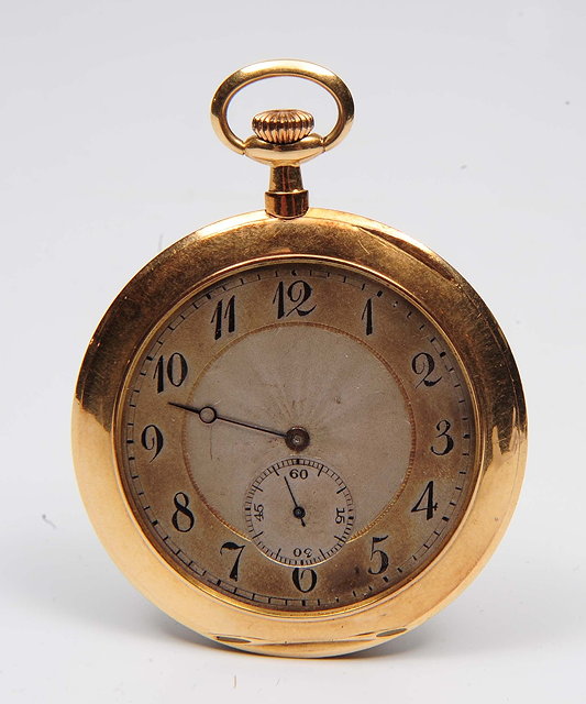 Appraisal: A ct gold top wind pocket watchof plain circular form