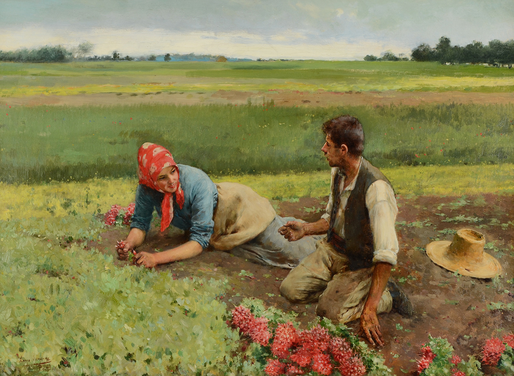 Appraisal: ARANDA Luis Jimenez Y Spanish - Radish Pickers Pontoise France