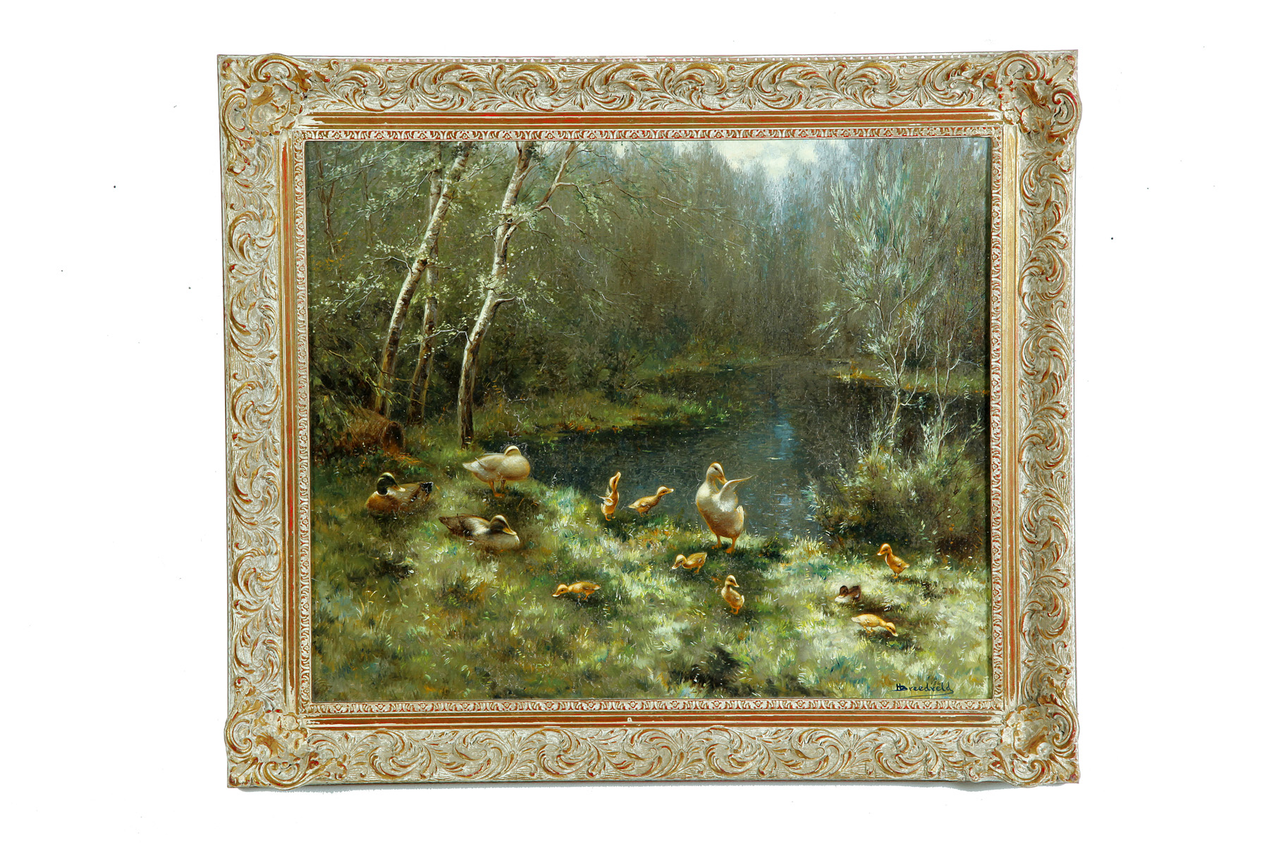 Appraisal: DUCKS BY HENDRIK BREEDVELD NETHERLANDS B Oil on canvas signed