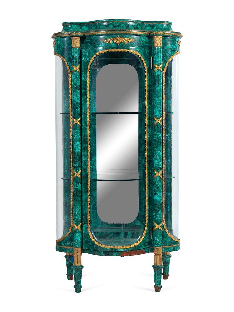 Appraisal: A Louis XV XVI Transitional Style Gilt Metal Mounted Malachite