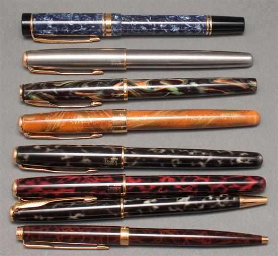 Appraisal: Two Parker ''Sonnet'' fountain pens and three ballpoints pens Parker