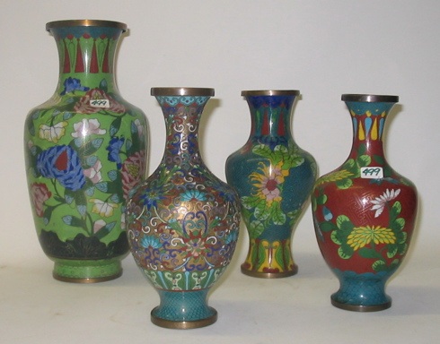 Appraisal: A GROUP OF FOUR CHINESE CLOISONNE VASES One is a