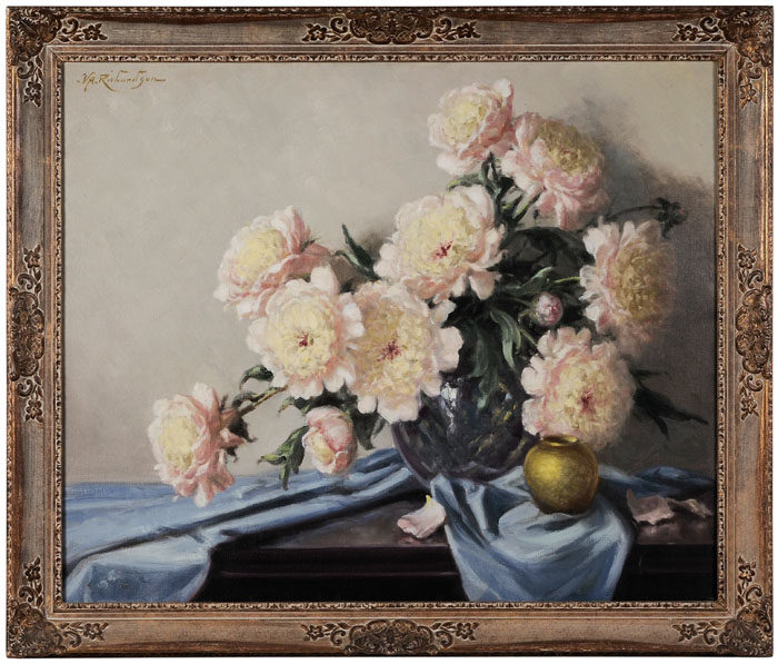 Appraisal: Volney Allan Richardson Texas New York - Pink Peonies signed