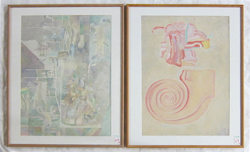 Appraisal: JIM HIBBARD TWO MIXED MEDIAS Oregon born Graphite and watercolor