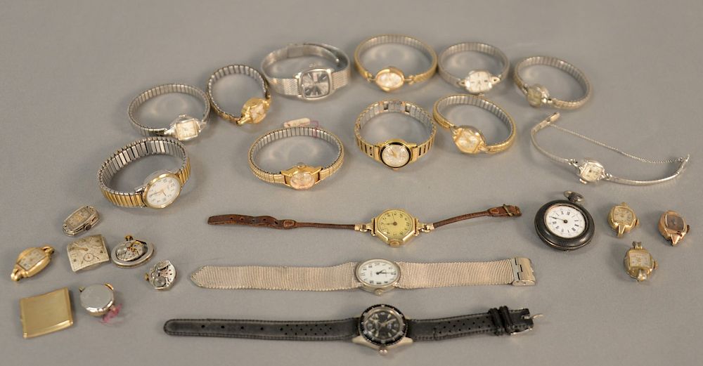 Appraisal: Bag lot of vintage ladies wristwatches and works one gold