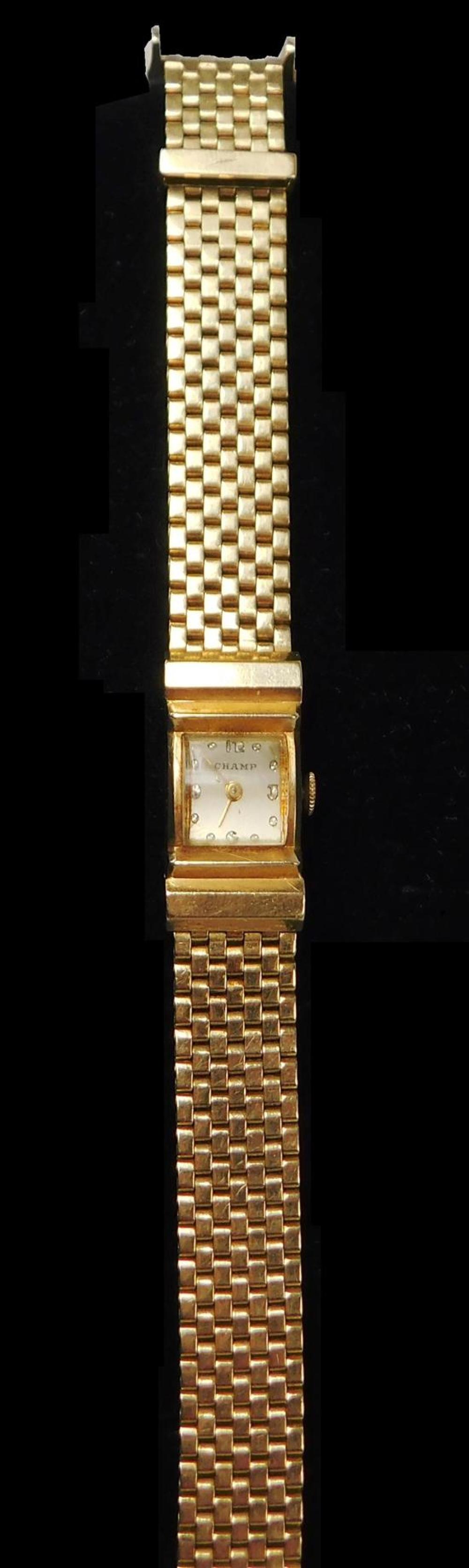 Appraisal: JEWELRY Vintage K Yellow Gold Ladies's Buckle Wristwatch manual wind