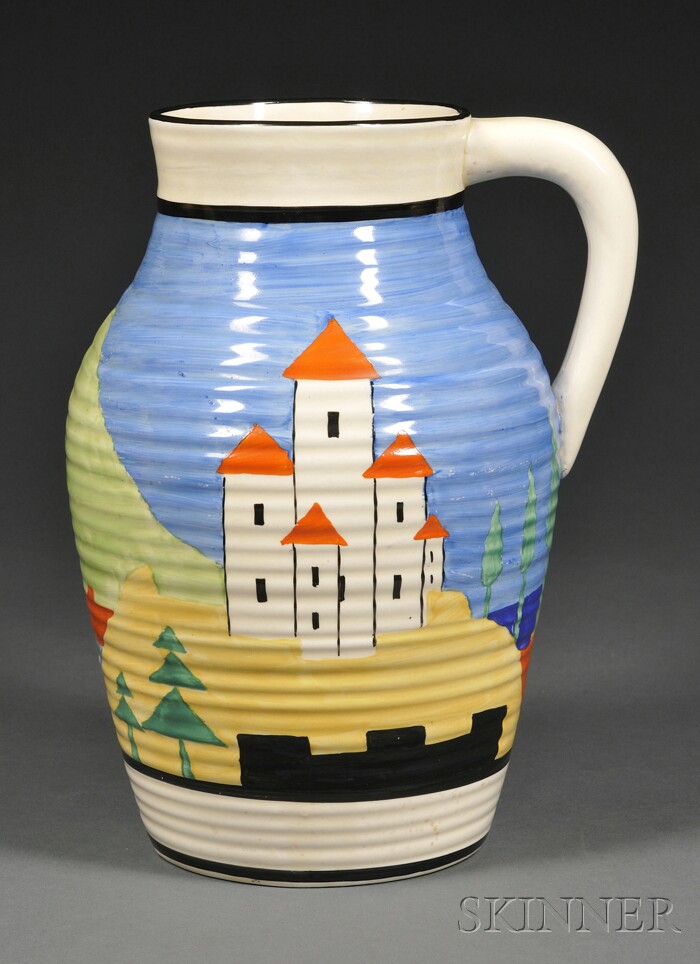 Appraisal: Clarice Cliff Bizarre Ware Lucerne Pattern Single Handled Lotus Jug