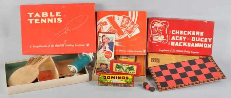 Appraisal: Lot of Coca-Cola Boxes of Games Description Includes checkers cards