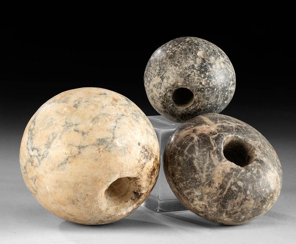 Appraisal: Egyptian Pre-Dynastic Stone Mace Heads ex-Sotheby's Egypt pre-Dynastic Naqada II