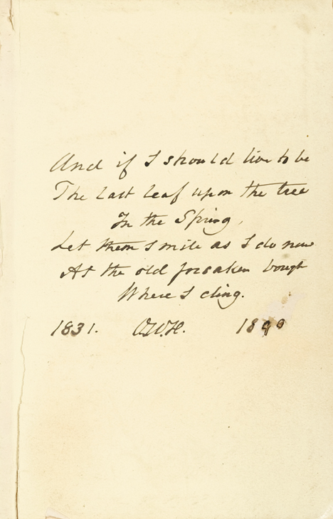 Appraisal: vol Holmes Oliver Wendell Sr The Autocrat of The Breakfast-Table