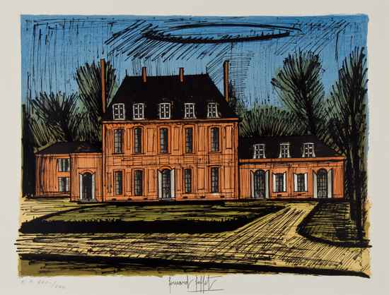 Appraisal: Bernard Buffet - Le Manoir de Saint-Crespin s lithograph printed