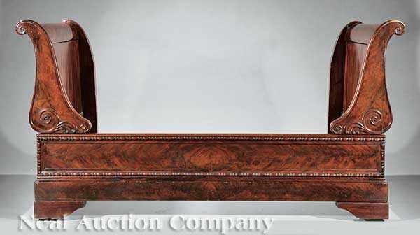 Appraisal: An American Classical Carved Mahogany Lit de Repos early th