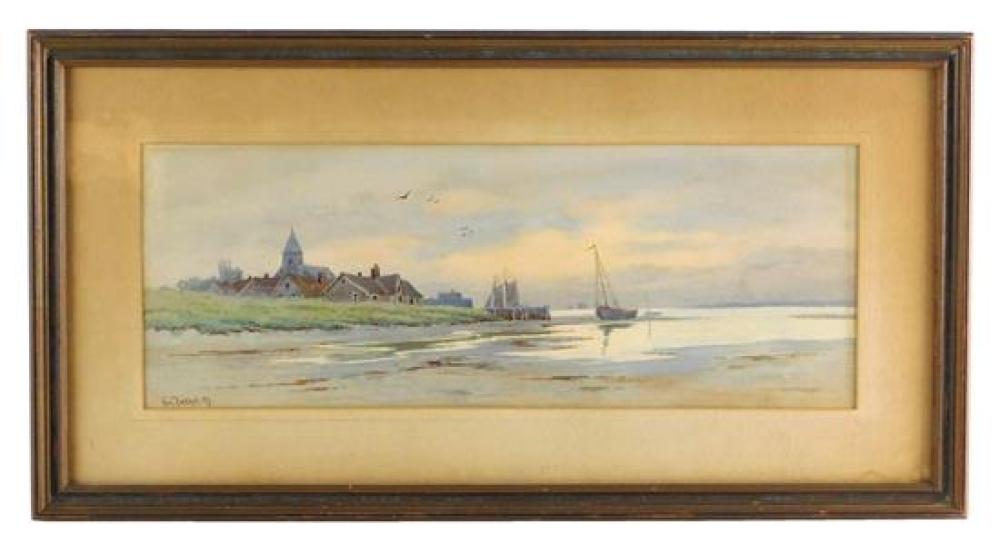 Appraisal: William Paskell American - watercolor on paper summer view of