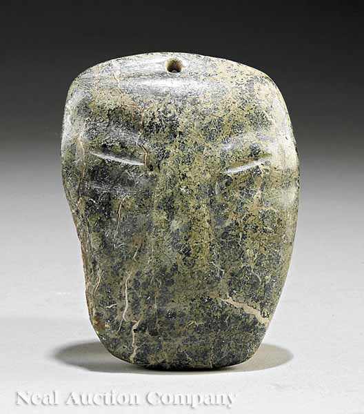 Appraisal: A Mezcala Carved Stone Head c BC - AD green