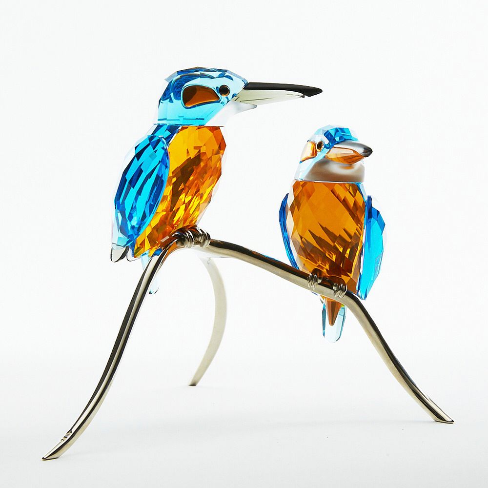 Appraisal: Swarovski Crystal Paradise Kingfishers Swarovski Crystal Paradise King Fishers Marked