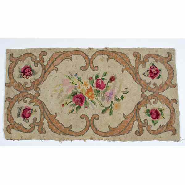 Appraisal: Floral Hooked Rugs American early th century a hooked rug