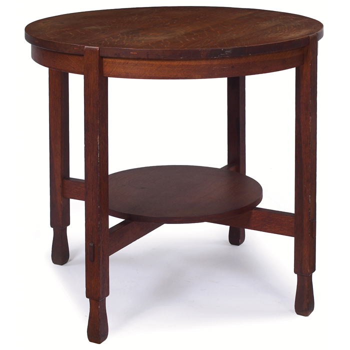 Appraisal: Stickley Brothers lamp table circular top over a lower shelf