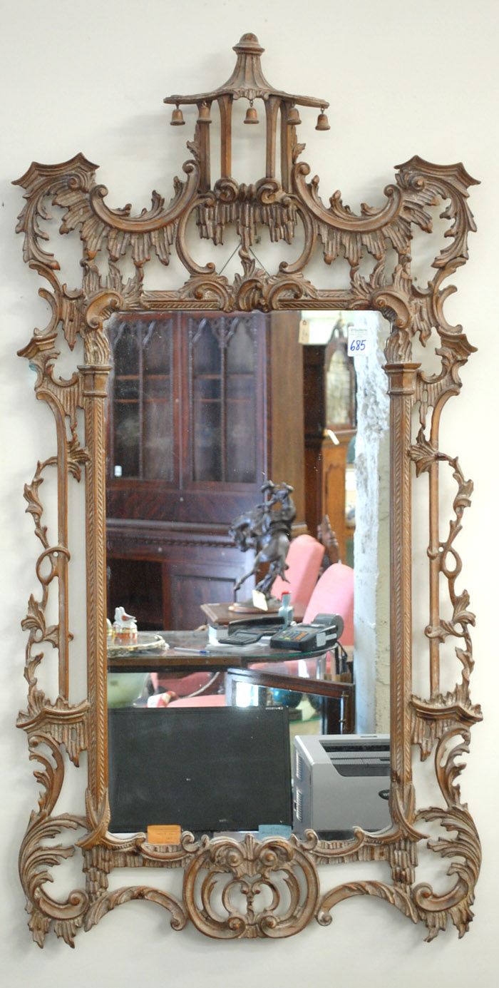 Appraisal: CHINESE CHIPPENDALE STYLE WALL MIRROR early th century a rectangular