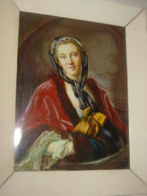 Appraisal: CONTINENTAL SCHOOL Portrait of a Lady in a fur trimmed