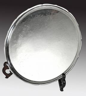 Appraisal: Porter Blanchard hand-hammered sterling silver circular tray set with a