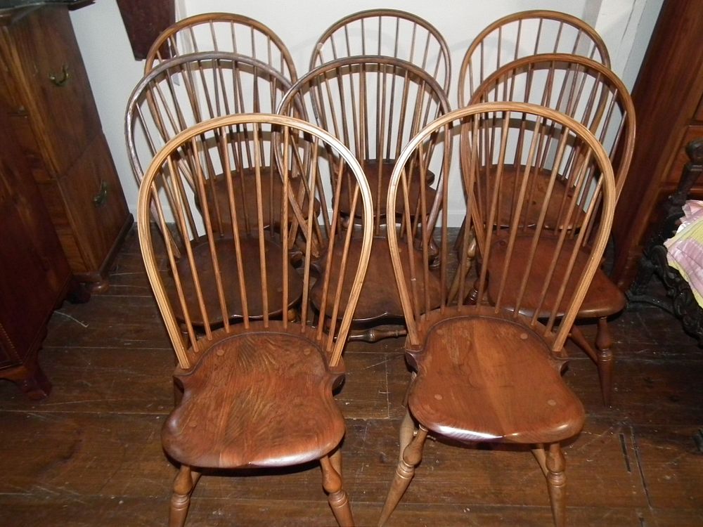 Appraisal: WARREN CHAIR WINDSORS Set of hand crafted solid wood Windsor