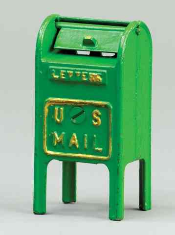 Appraisal: U S MAILBOX STILL BANK Hubley standing mailbox by A