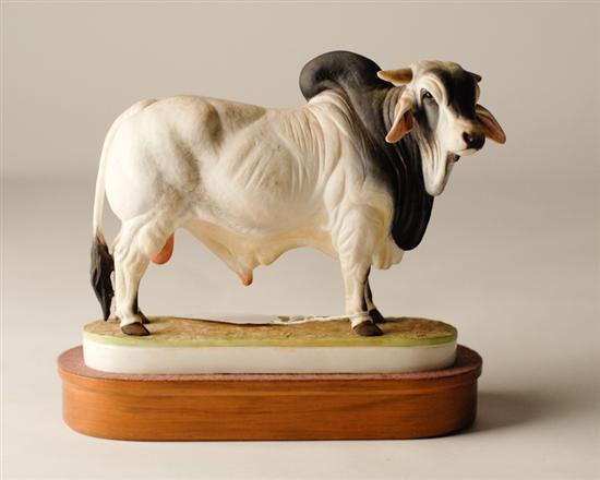 Appraisal: Royal Worcester Brahman Bull dated on wooden stand high long