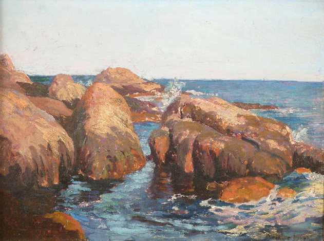 Appraisal: American School th c Rocky Coast oil on canvas board