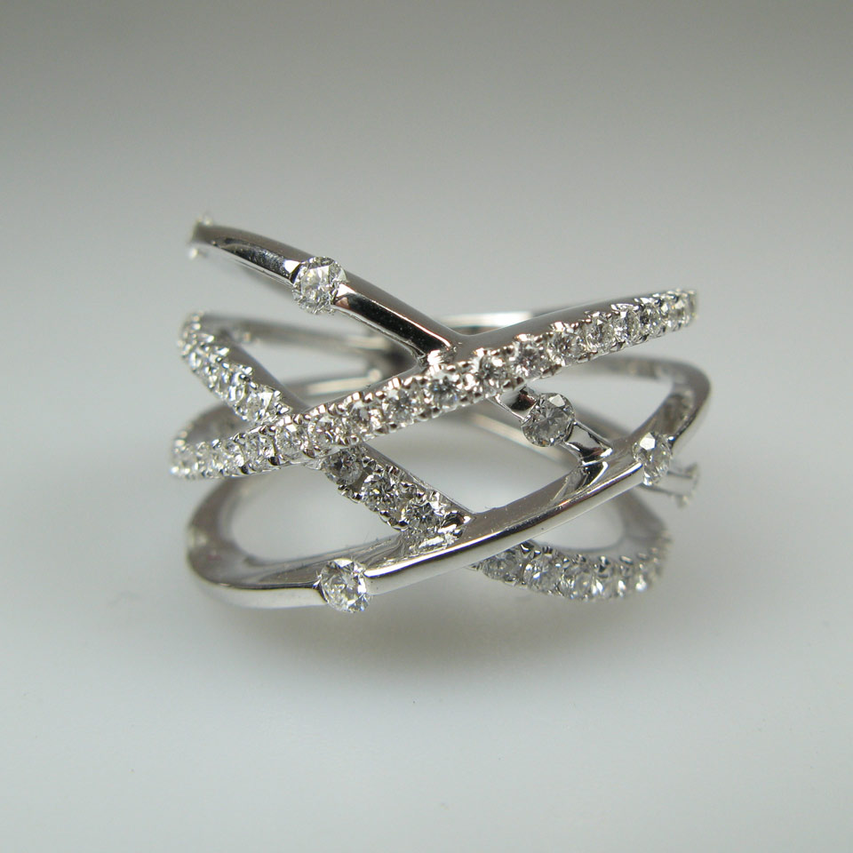 Appraisal: k White Gold Ring set with brilliant cut diamonds approx