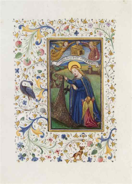 Appraisal: ILLUMINATED MINIATURE A pair of full-page illuminated miniatures on vellum