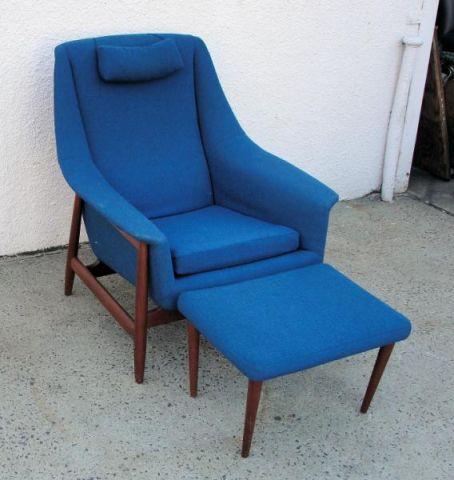 Appraisal: Upholstered Chair and Ottoman From a Riverdale estate