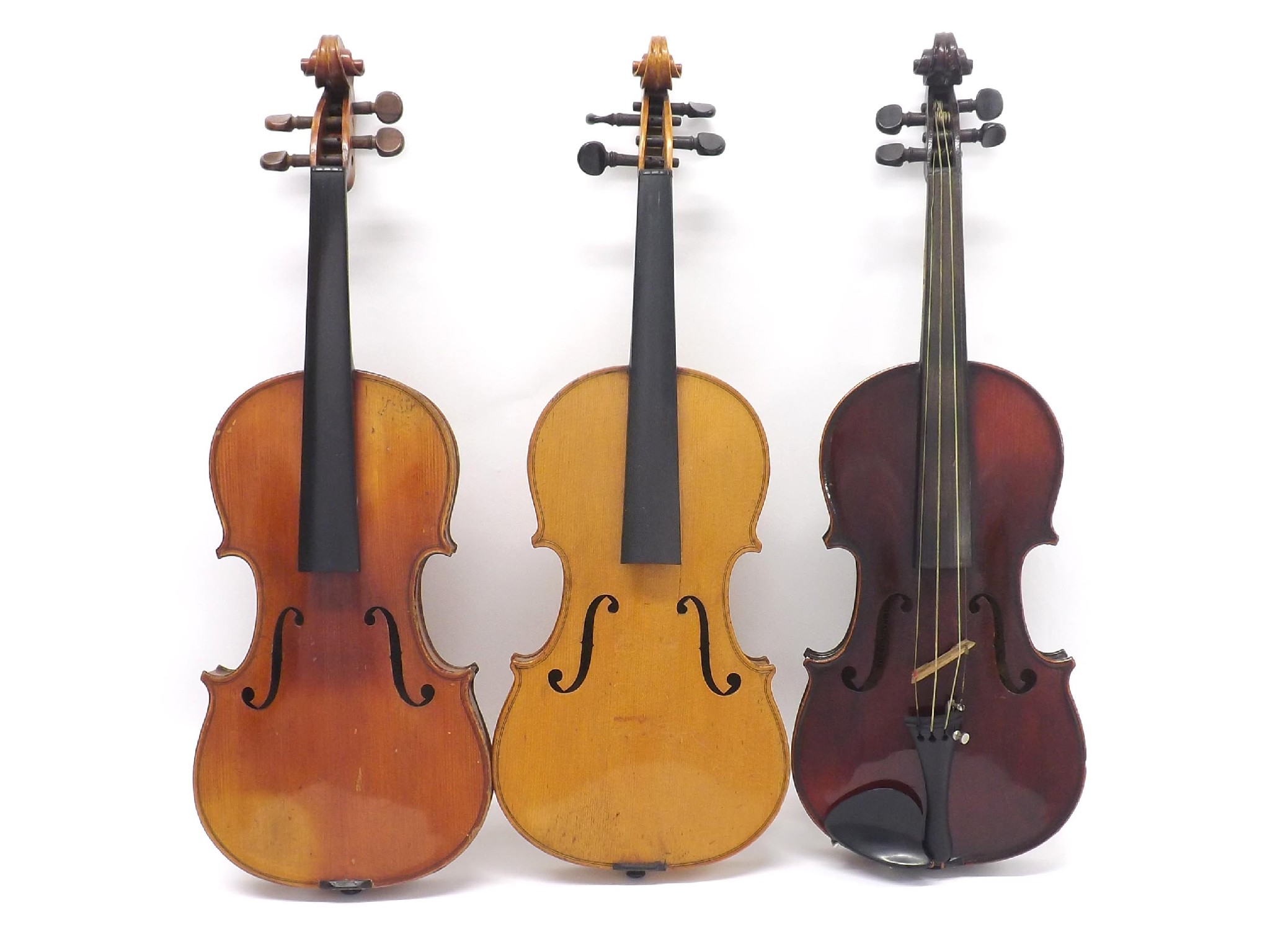 Appraisal: French Breton Brevete three-quarter size violin labelled and branded Breton