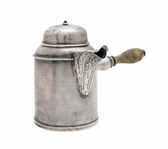 Appraisal: A French Silver Hot Milk Pitcher of tapering cylindrical form