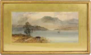 Appraisal: William Henry Earp Mountain Lakescape Watercolor William Henry Earp British