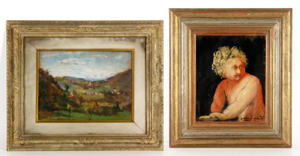 Appraisal: - Two Early th C Paintings Two early th century