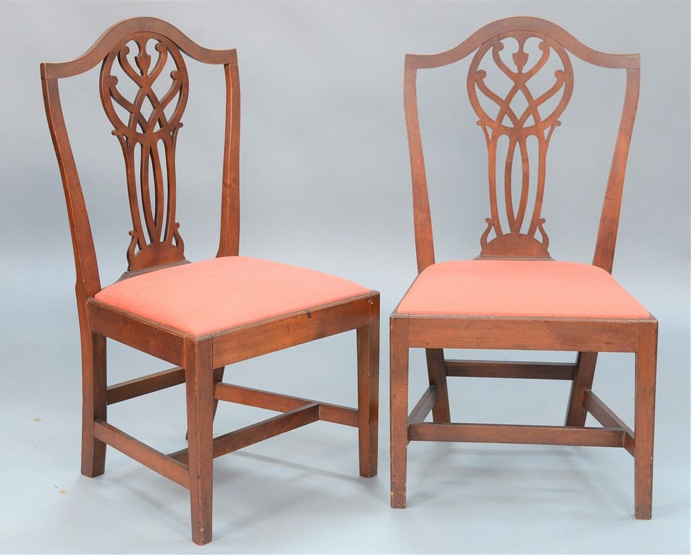 Appraisal: Pair Cherry Side Chairs attributed to John I Wells Hartford